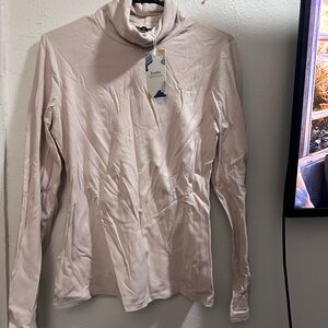 Sunbs Cream/Tan Turtleneck Long Sleeve Top